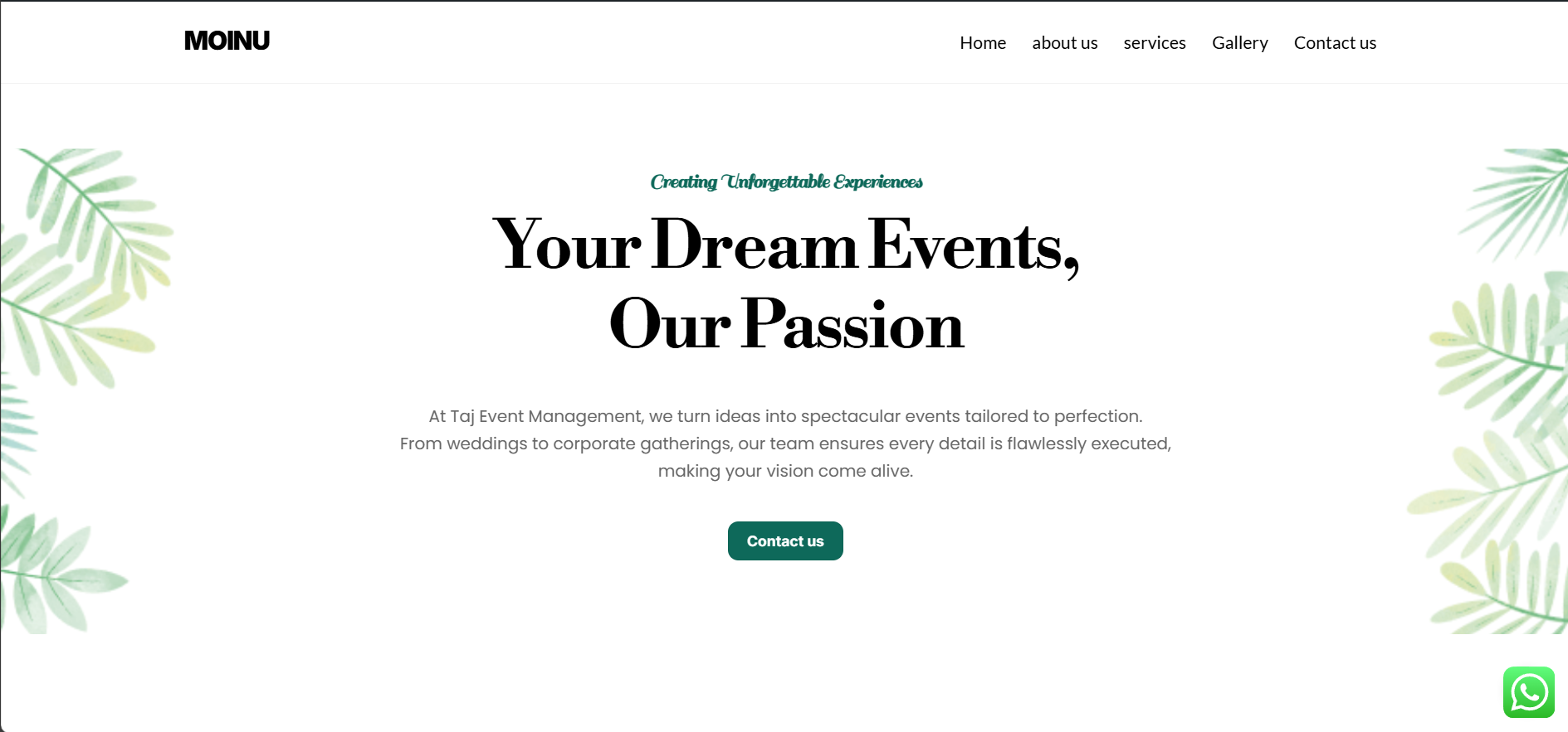 Event management website