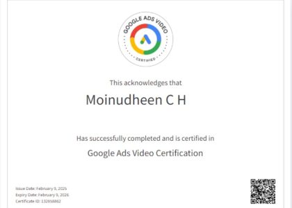 Google Ads Video Certificate